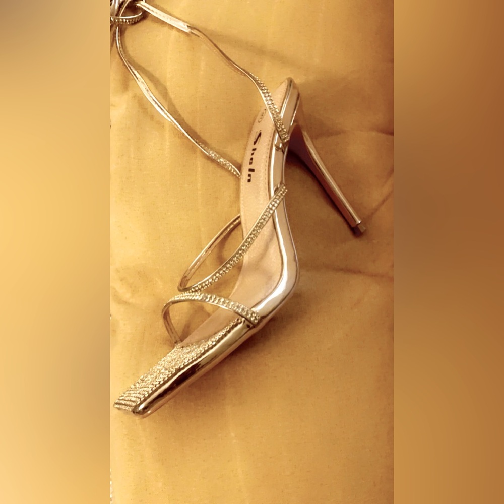 Gold and Rhinestone Heels